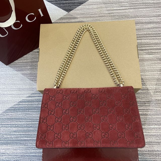 GG original suede dionysus medium shoulder bag 818145 red