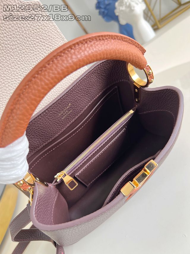 Louis vuitton original calfskin capucines BB handbag M21103 burgundy