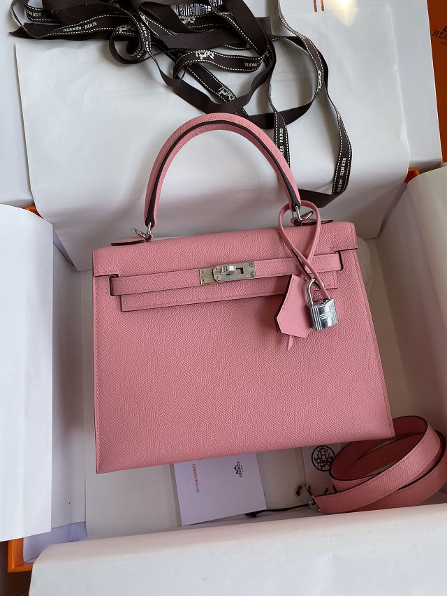 Hermes original epsom leather kelly 25 bag K25-1 rose confetti