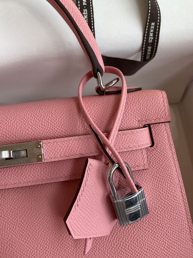 Hermes original epsom leather kelly 25 bag K25-1 rose confetti