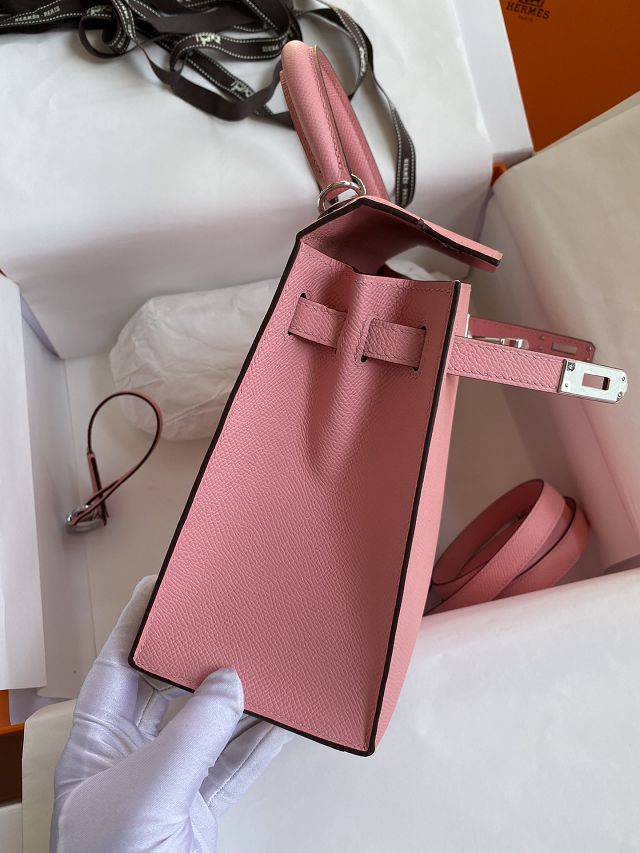 Hermes original epsom leather kelly 25 bag K25-1 rose confetti