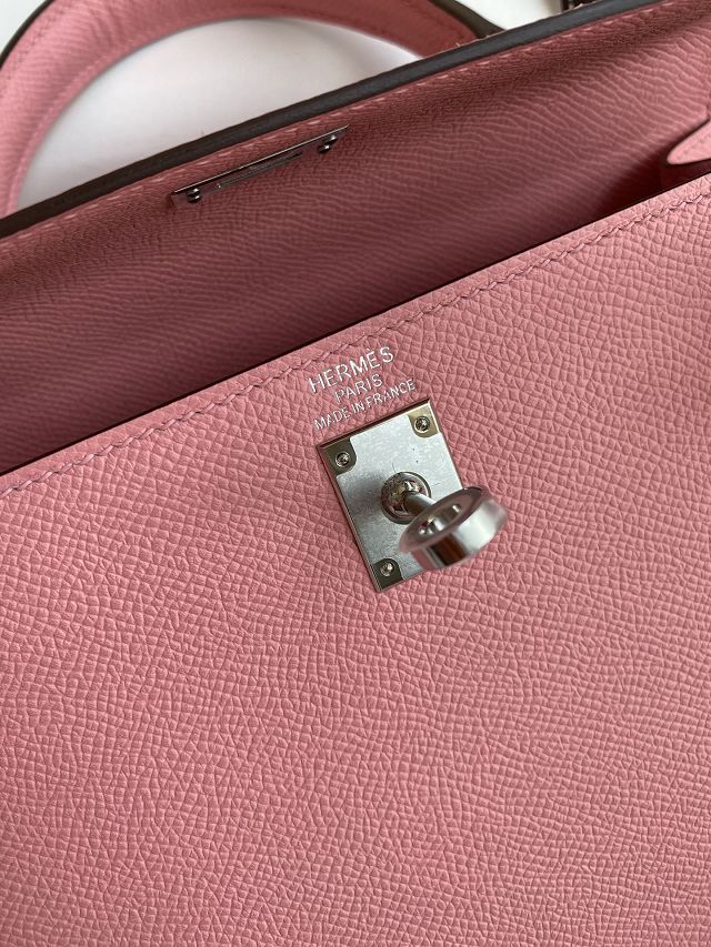 Hermes original epsom leather kelly 25 bag K25-1 rose confetti
