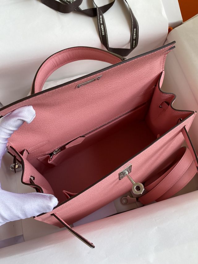 Hermes original epsom leather kelly 25 bag K25-1 rose confetti