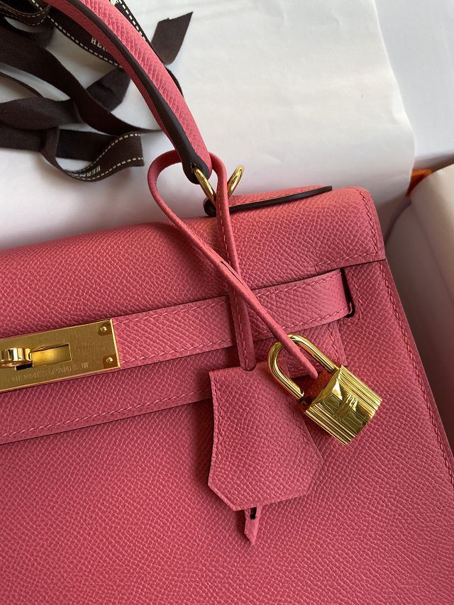 Hermes original epsom leather kelly 28 bag K28-2 rose lipstick