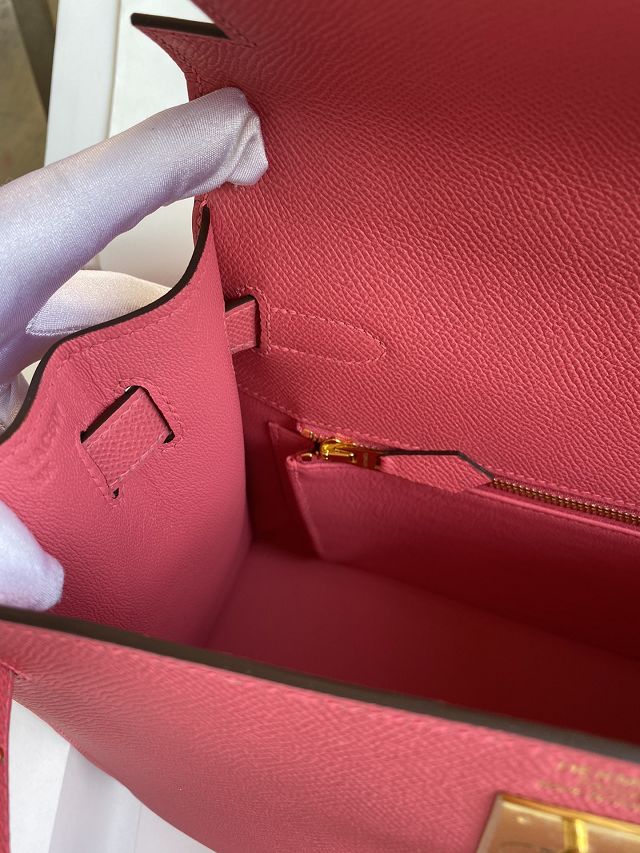 Hermes original epsom leather kelly 28 bag K28-2 rose lipstick
