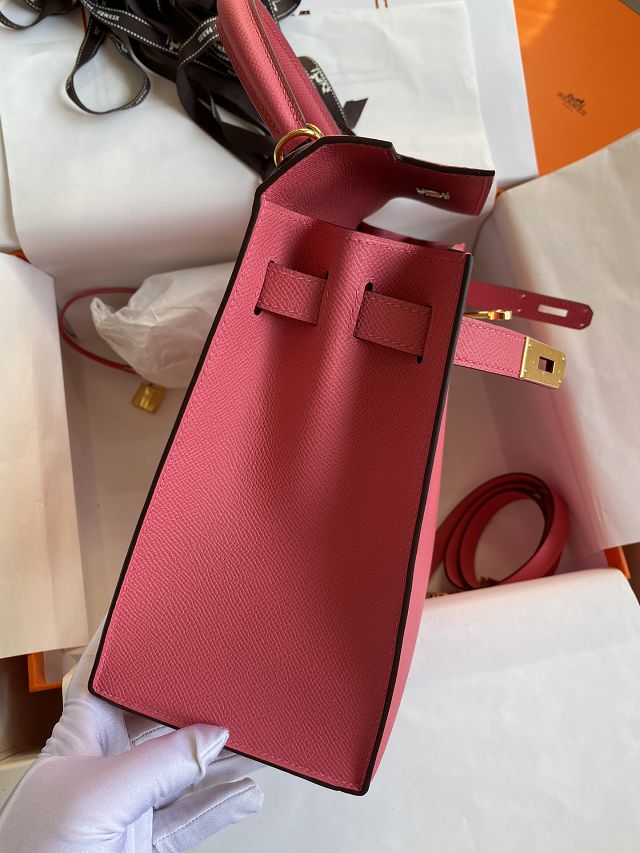 Hermes original epsom leather kelly 28 bag K28-2 rose lipstick