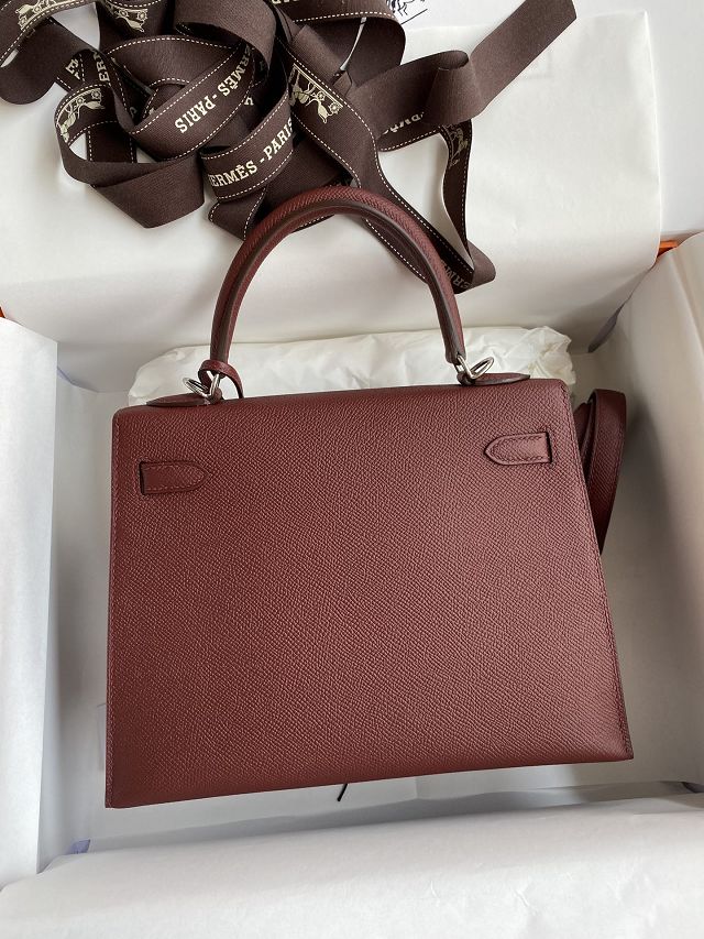 Hermes original epsom leather kelly 25 bag K25-1 rouge H