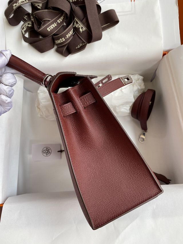 Hermes original epsom leather kelly 25 bag K25-1 rouge H