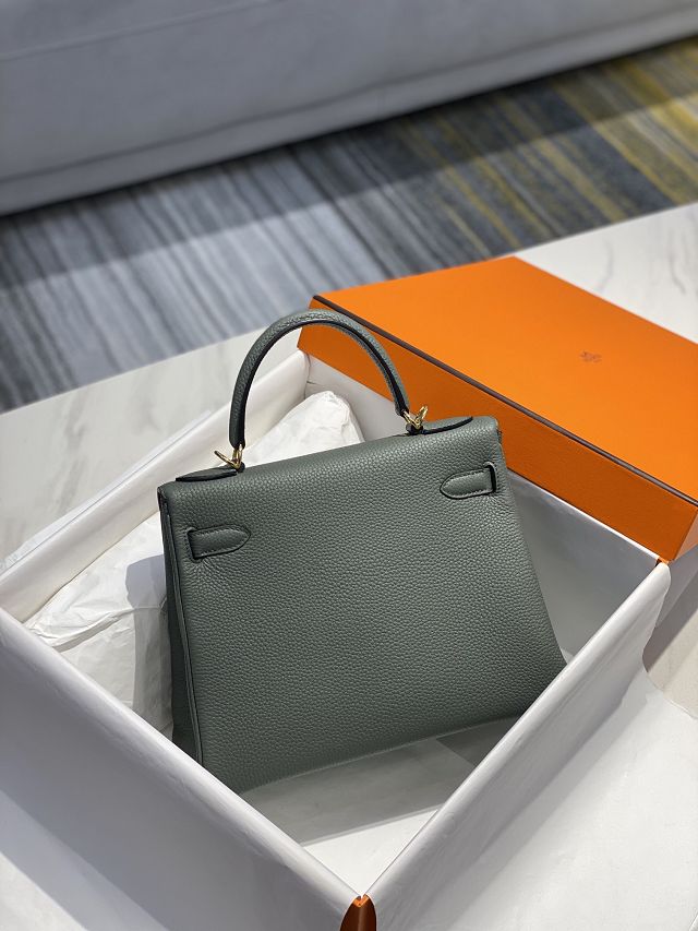 Hermes original togo leather kelly 32 bag K32-1 vert amande