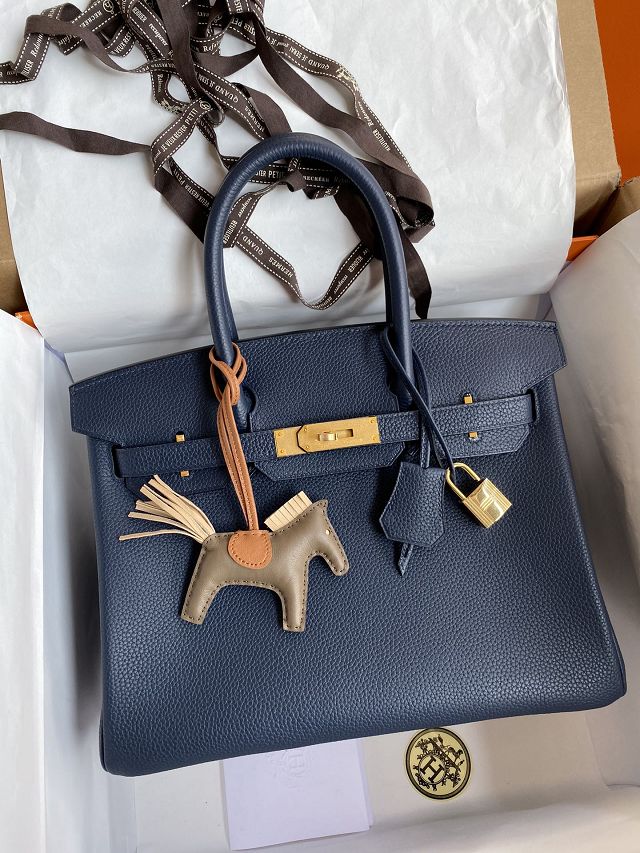 Hermes original togo leather birkin 35 bag H35-1 deep blue