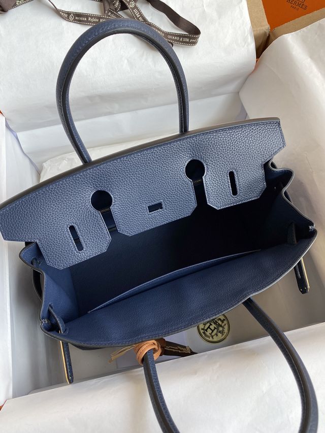 Hermes original togo leather birkin 35 bag H35-1 deep blue