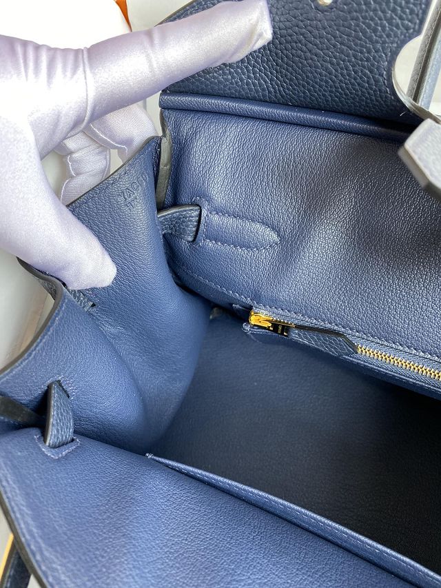 Hermes original togo leather birkin 35 bag H35-1 deep blue
