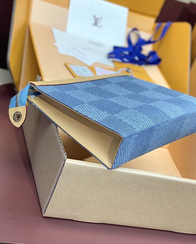 Louis vuitton original denim voyage pochette M61692 blue