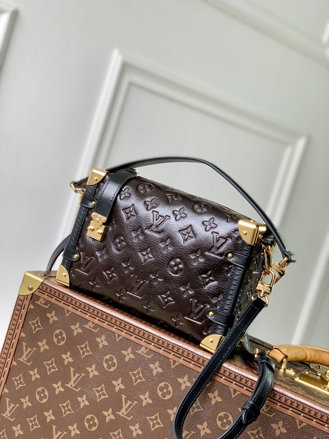 Louis vuitton original calfskin side trunk MM M26304 dark coffee