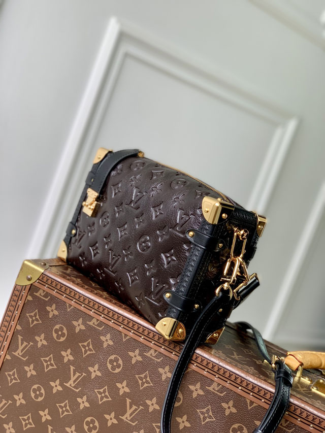 Louis vuitton original calfskin side trunk MM M26304 dark coffee