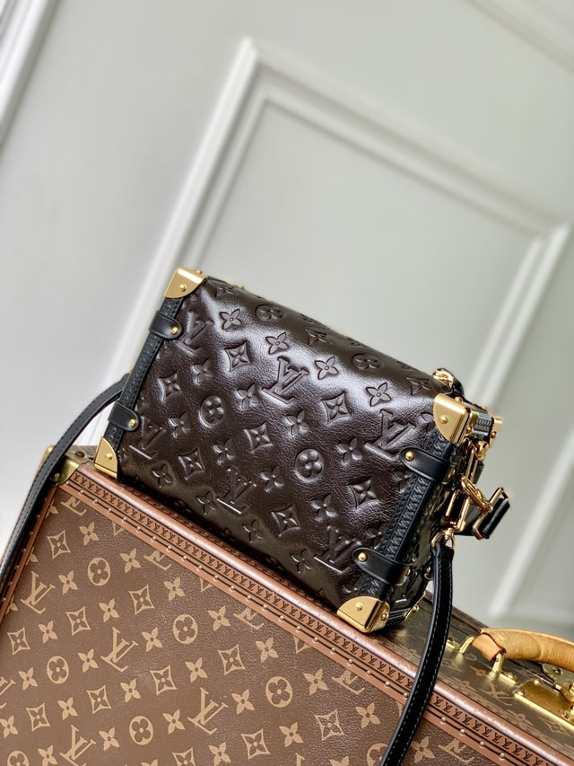 Louis vuitton original calfskin side trunk MM M26304 dark coffee