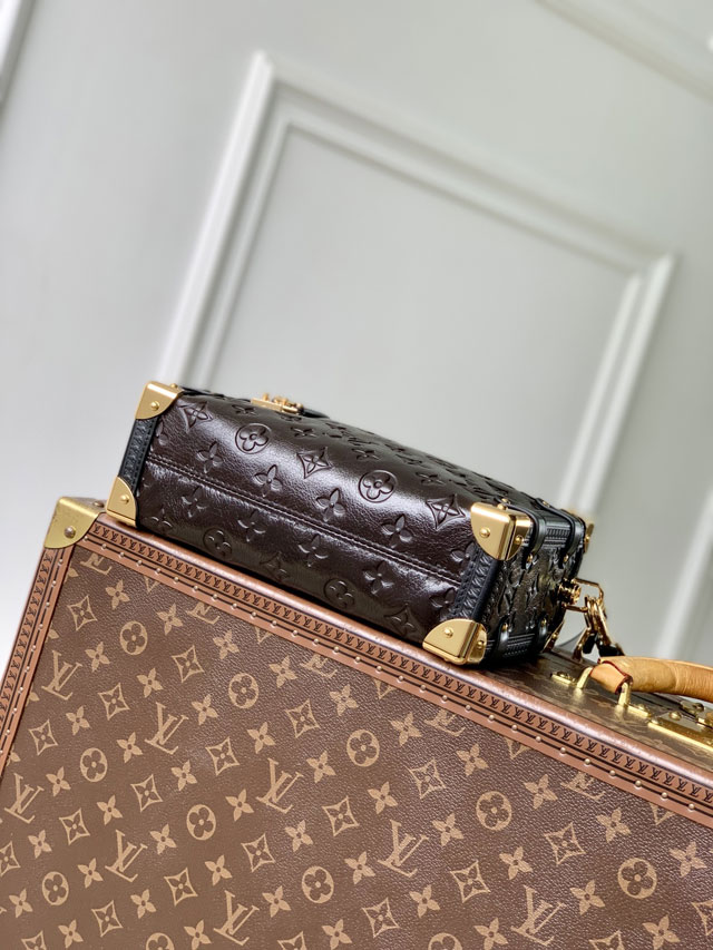 Louis vuitton original calfskin side trunk MM M26304 dark coffee
