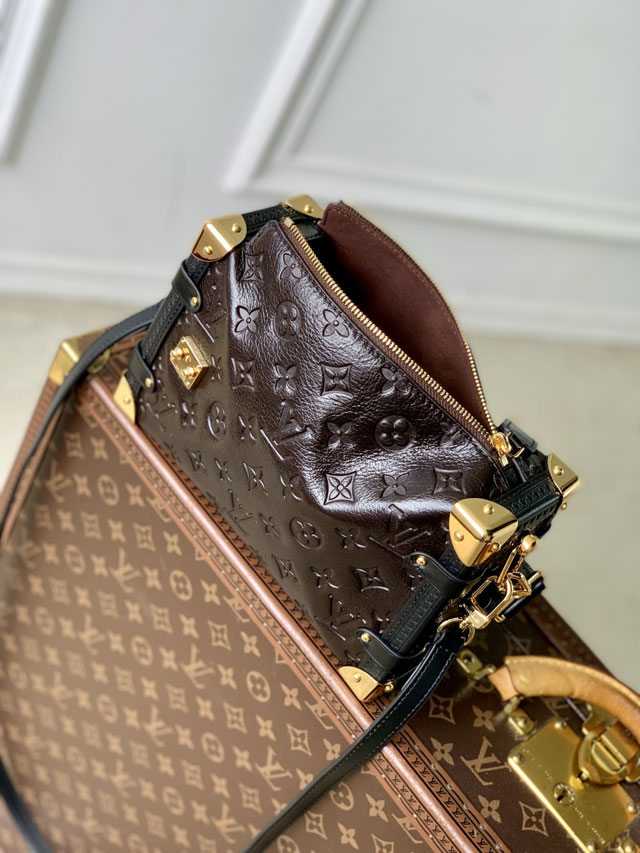 Louis vuitton original calfskin side trunk MM M26304 dark coffee