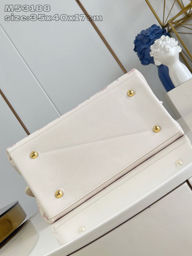 Louis vuitton original mahina leather carmel hobo bag M25894 cream