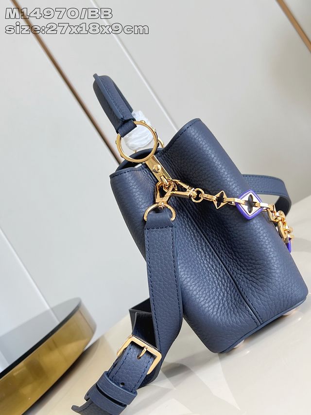 Louis vuitton original calfskin capucines BB handbag M14970 navy blue