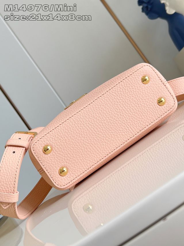 Louis vuitton original calfskin capucines BB handbag M14971 light pink