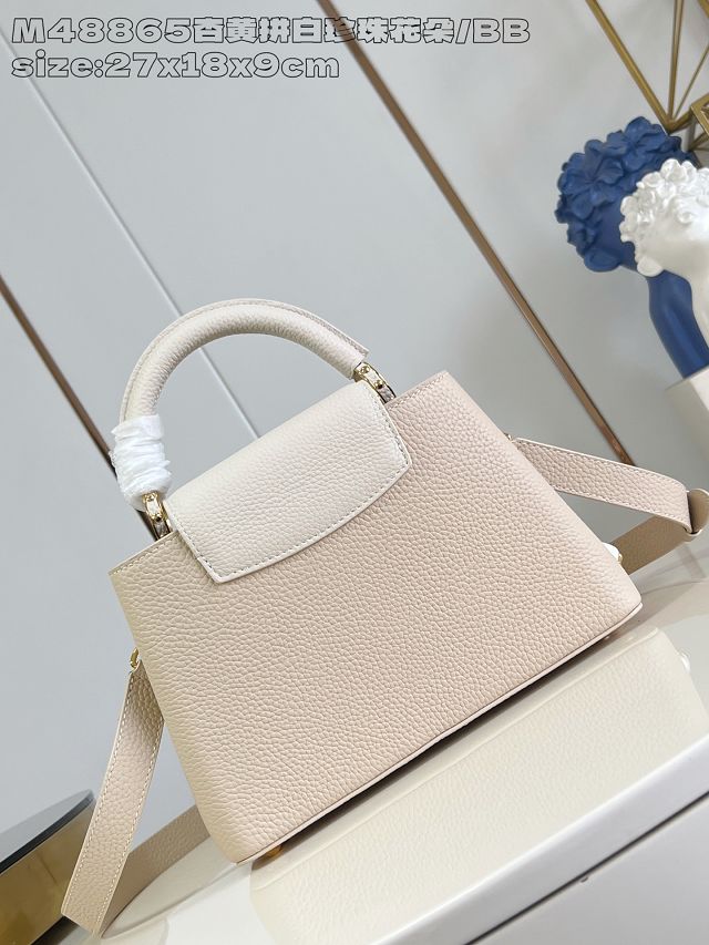 Louis vuitton original calfskin capucines BB handbag M25461 beige