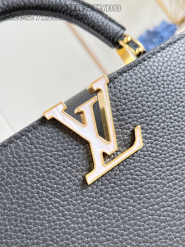 Louis vuitton original calfskin capucines BB handbag M25461 black