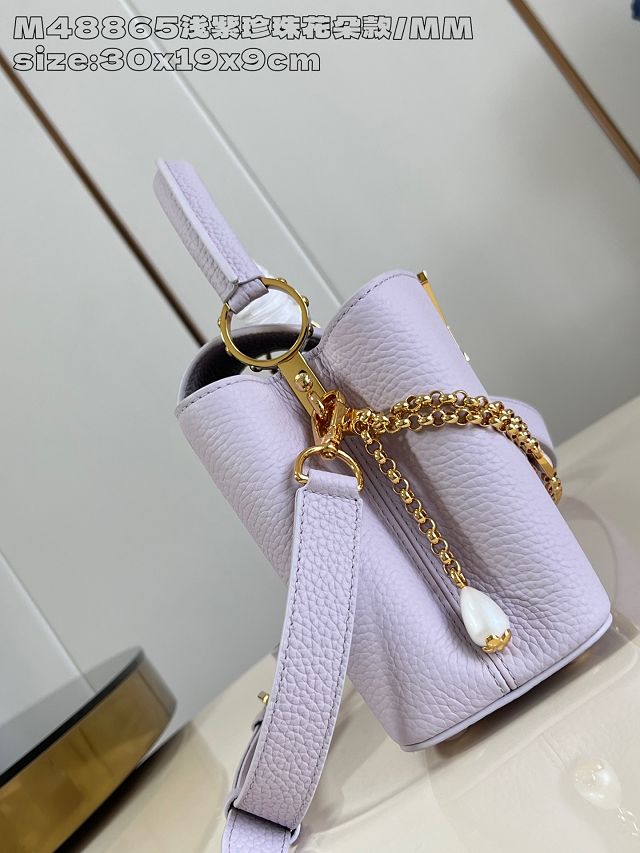 Louis vuitton original calfskin capucines east-west BB handbag M25326 purple