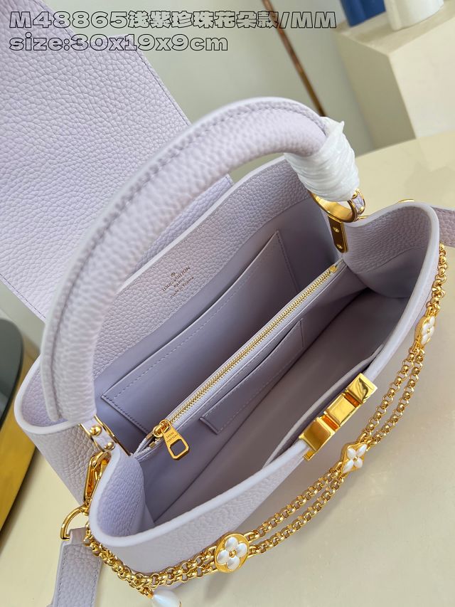 Louis vuitton original calfskin capucines east-west BB handbag M25326 purple