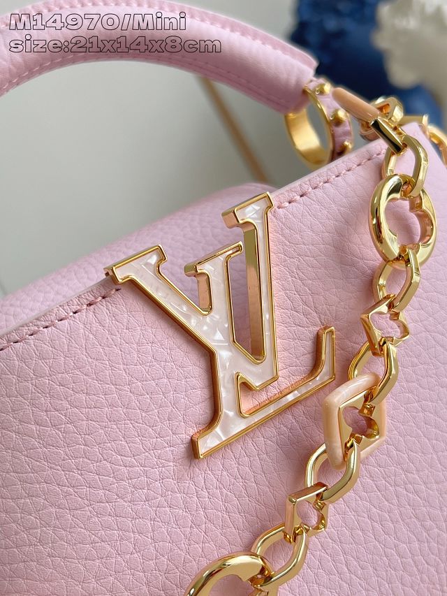 Louis vuitton original calfskin capucines mini handbag M14971 pink