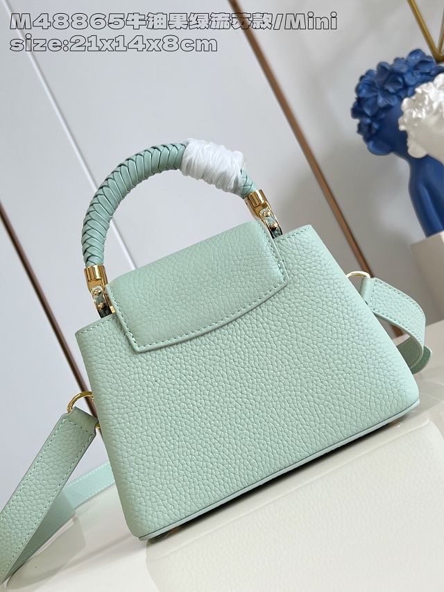 Louis vuitton original calfskin capucines mini handbag M15157 green