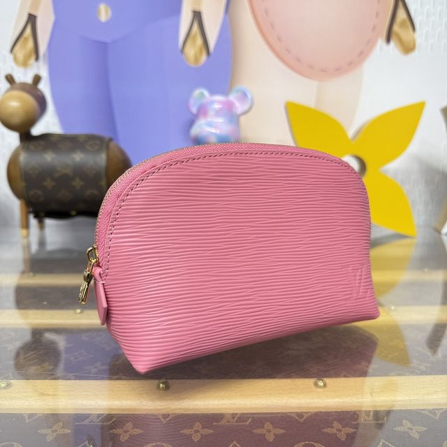 Louis vuitton original epi leather pochette cosmetique M15201 pink