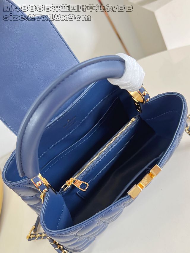 Louis vuitton original lambskin capucines BB handbag M25281 blue