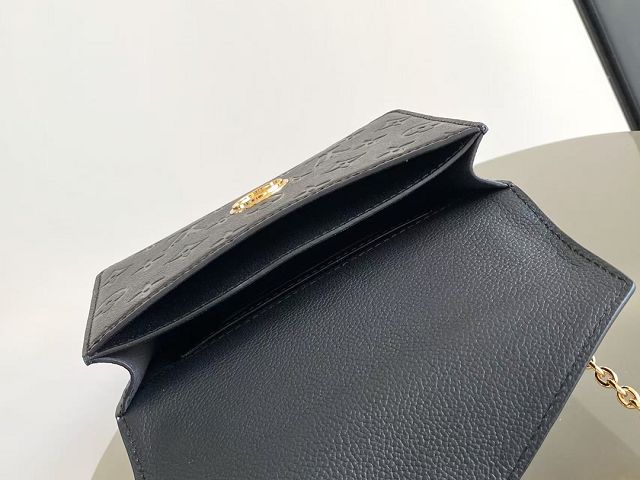 Louis vuitton original calfskin wallet on chain rosy M13569 black