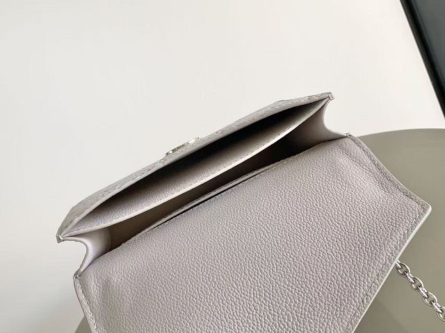 Louis vuitton original calfskin wallet on chain rosy M13570 brume
