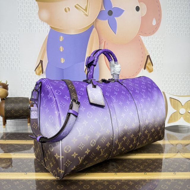 Louis vuitton original monogram canvas keepall 50 M41416 purple