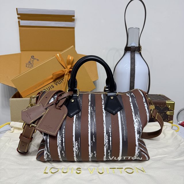 Louis vuitton original soft calfskin speedy P9 30 M21122 brown&black
