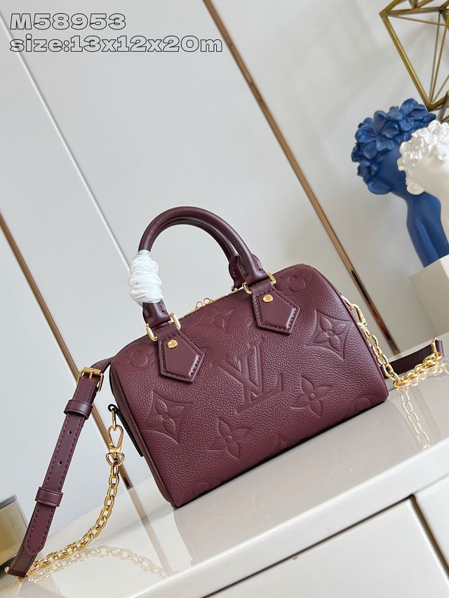 Louis vuitton original calfskin speedy 20 M25929 garnet