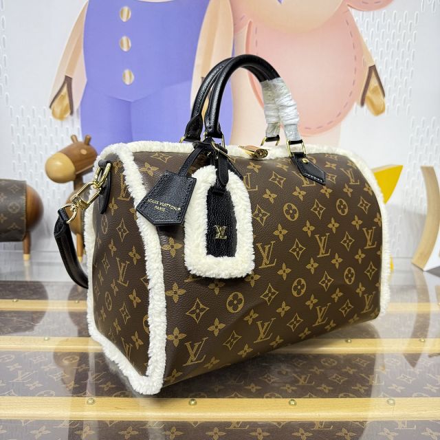 Louis vuitton original monogram canvas speedy soft 30 teddy M26326