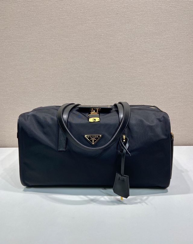Prada original nylon medium travel bag 1BB135 black
