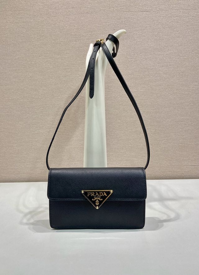 Prada original saffiano calfskin mini bag 1BD386 black