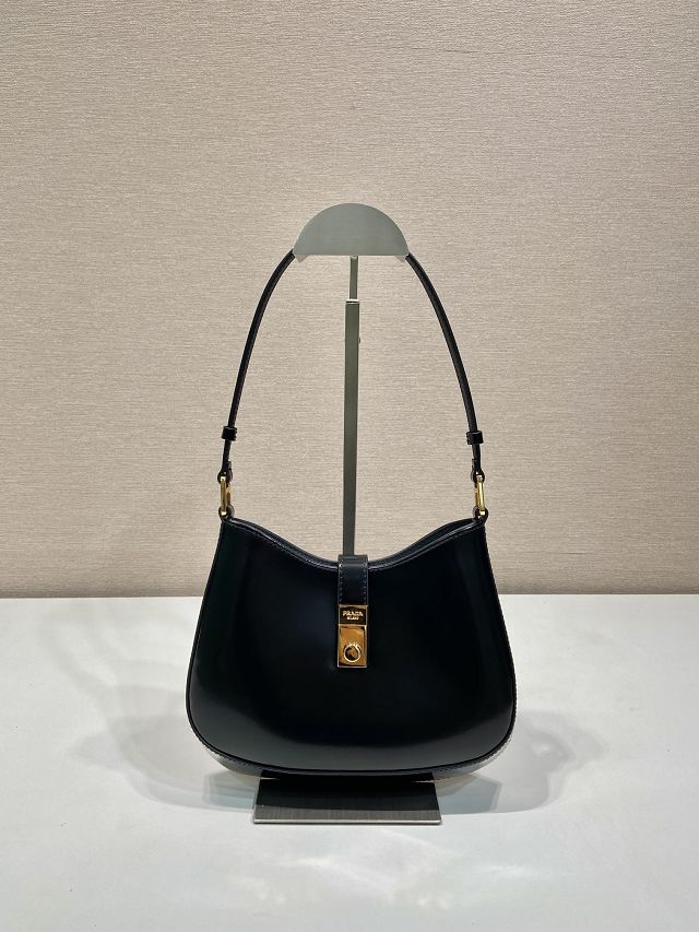 Prada original calfskin small cleo bag 1BC169A black