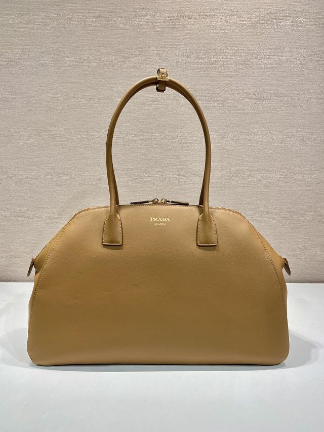 Prada original calfskin large tote bag 1BG506 brown