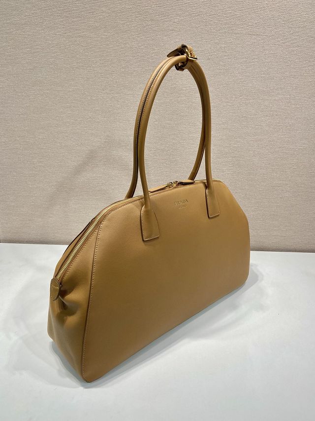 Prada original calfskin large tote bag 1BG506 brown