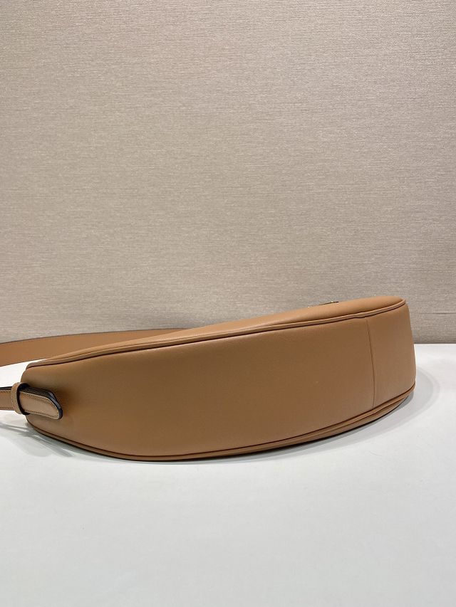 Prada original calfskin medium shoulder bag 1BC255 brown