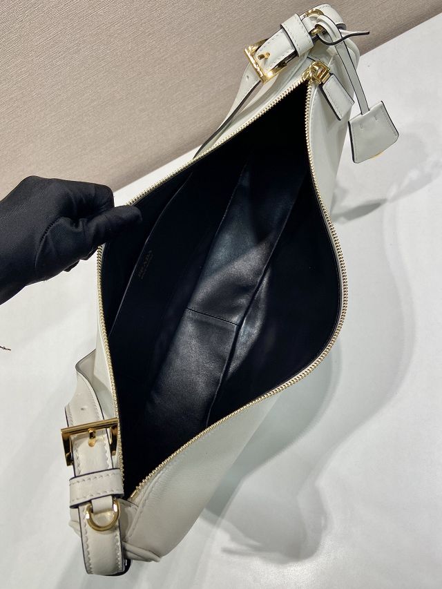 Prada original calfskin medium shoulder bag 1BC255 white