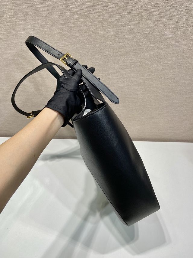 Prada original calfskin medium tote bag 1BG512 black