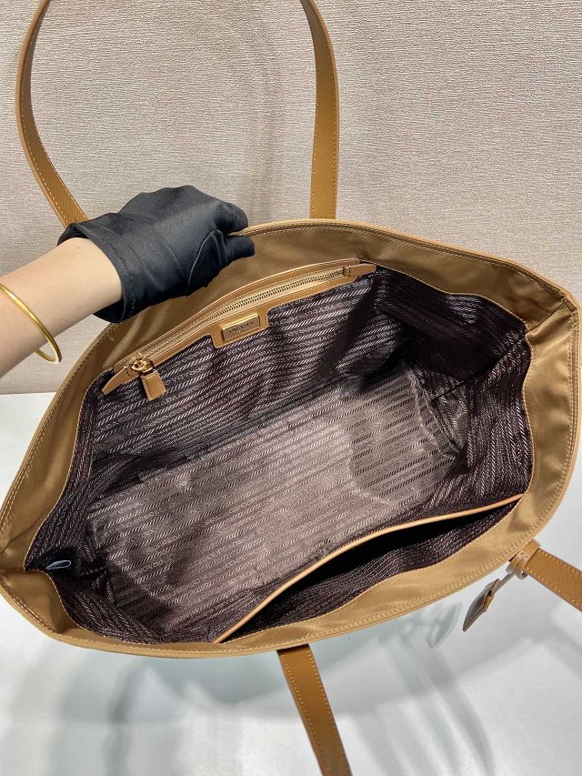 Prada original nylon large tote bag 1BG527 brown
