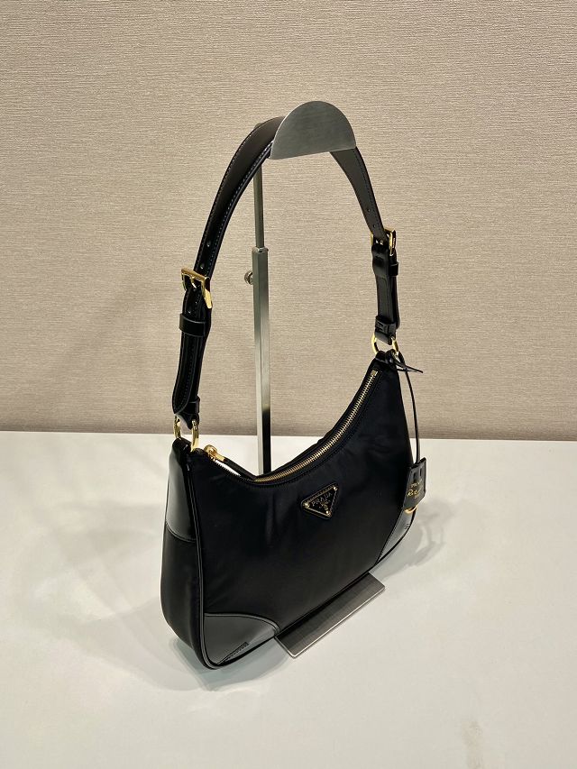 Prada original nylon small shoulder bag 1BC214 black