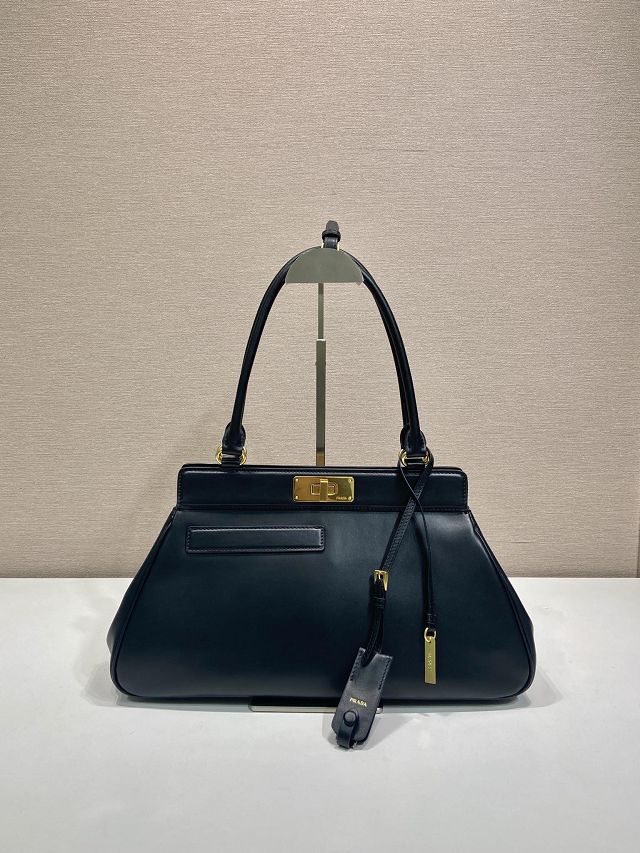 Prada original smooth calfskin medium tote bag 1BA846 black